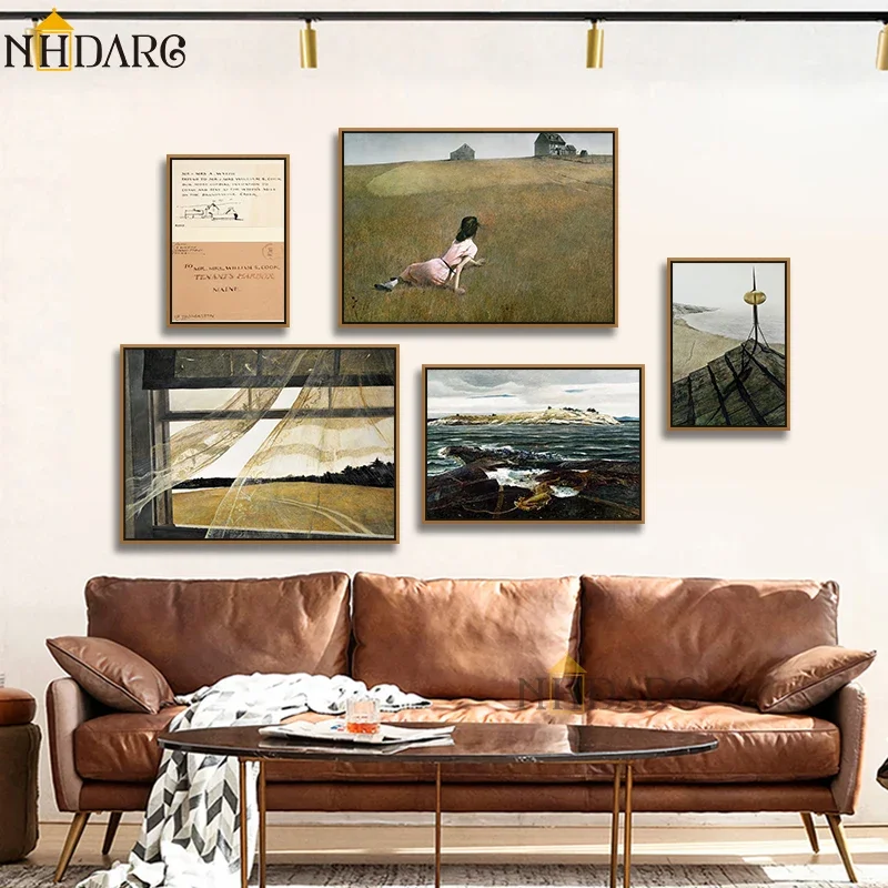 فن جداري بسيط اسكندنافي, كلاسيكي, خمر, مايكل ويث, hd, طباعة ملصق قماش, ديكور المنزل, غرفة النوم, غرفة المعيشة #4