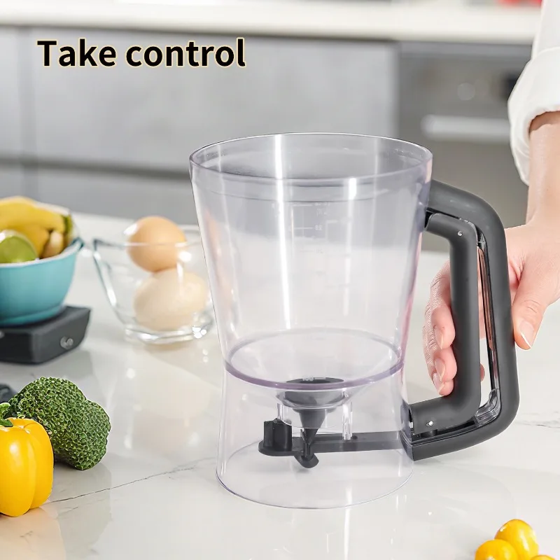 Baking Batter Dispenser Funnel,Drip‑stopping Control Valve,Ergonomic Non‑slip Handle,Visible Volume Scale Mark,Muffin Cupcake Making Accessory for Pastry Lovers kitchen gadgets kitchen accessories