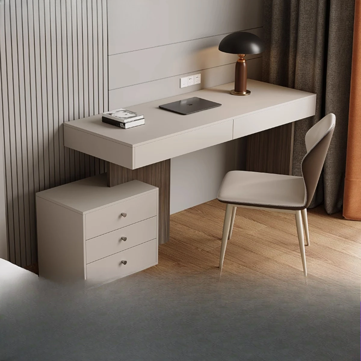 

Italian minimalist desk light luxury modern dresser bedroom home solid wood study small apartment rock slab computer desk