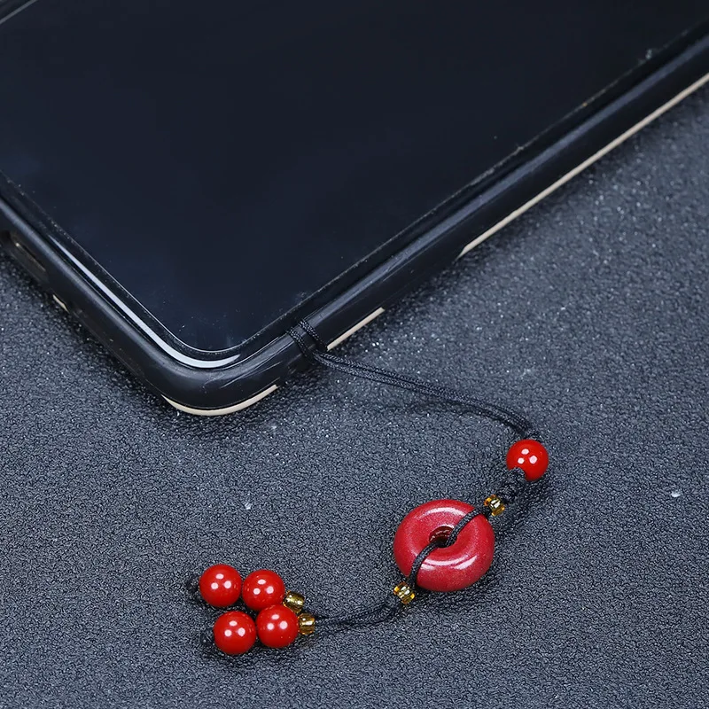 

Zhu Shi Daji мобильный телефон Женская цепочка, подвеска в год, украшенная бисером, натуральная киноварь Lanyard