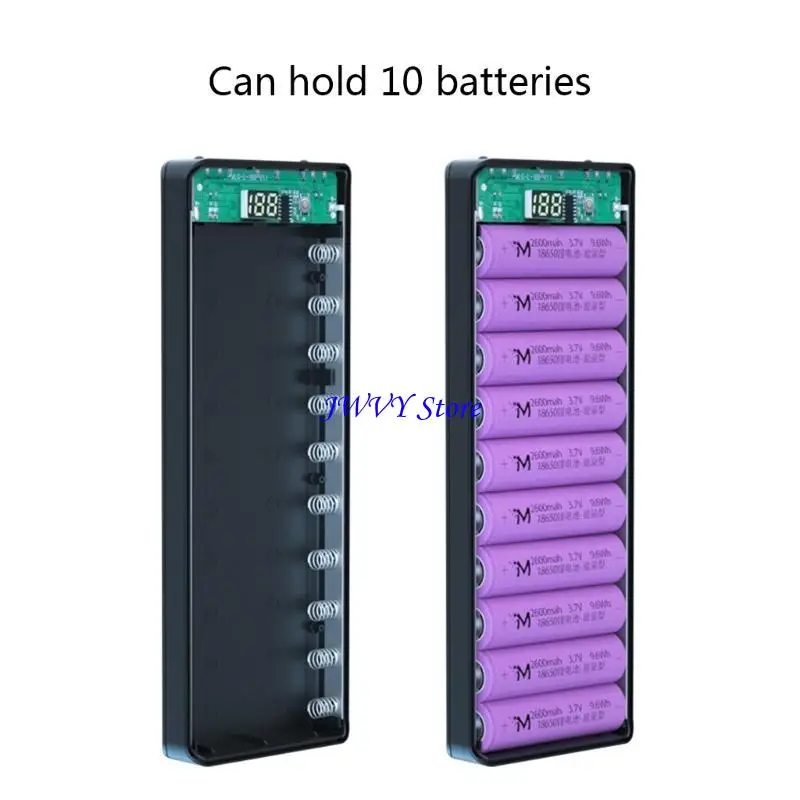 573A L10 LCD Display 18650 Battery Holder Batteries for Case Storage Box 10x18650 Bat