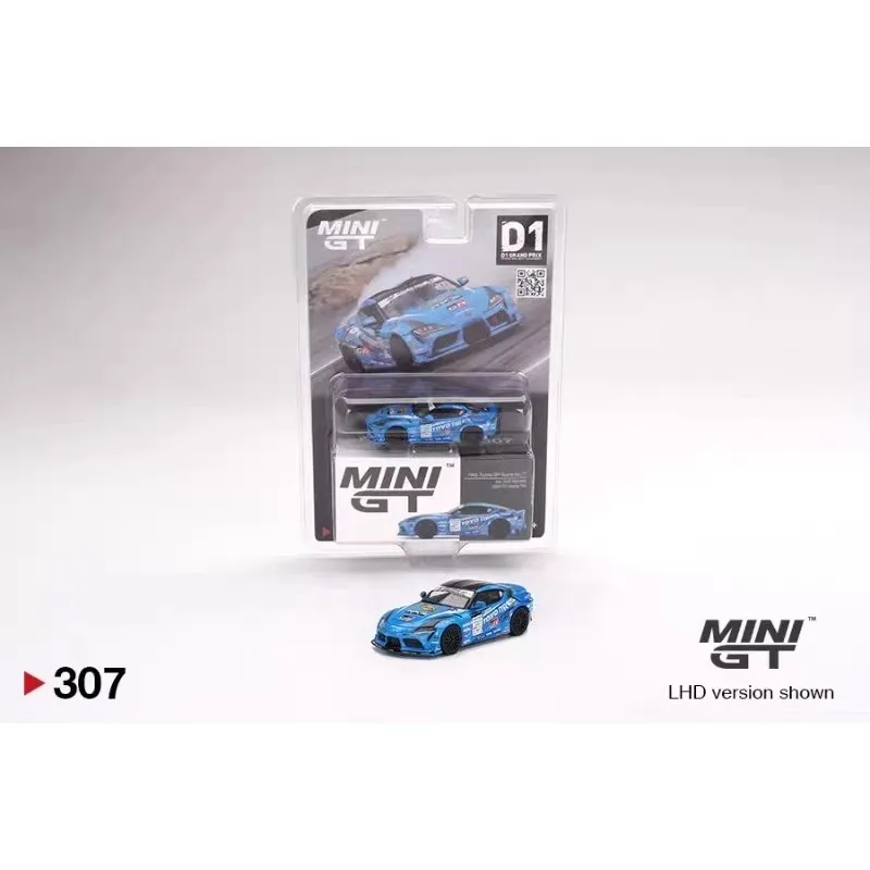 MINI GT 1:64 Toyota GR Bull Demon supra HKS Grand Prix No. 307 Simulation alloy model collection, a holiday gift for children.