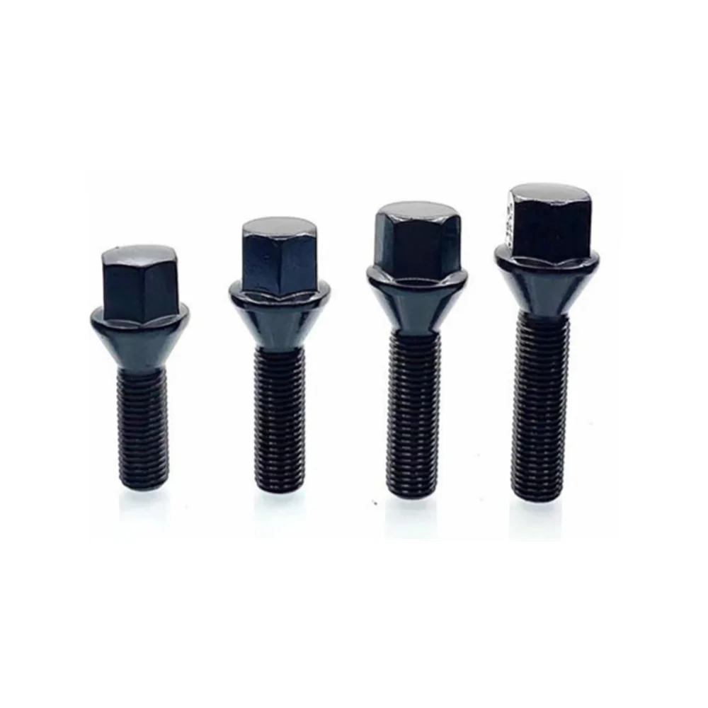 M14x1.25/M14x1.5 Black Wheel  Lug Bolts  17mm  hex 35mm/ 40mm/28mm Shank Length Cone Seat  Wheel Bolts