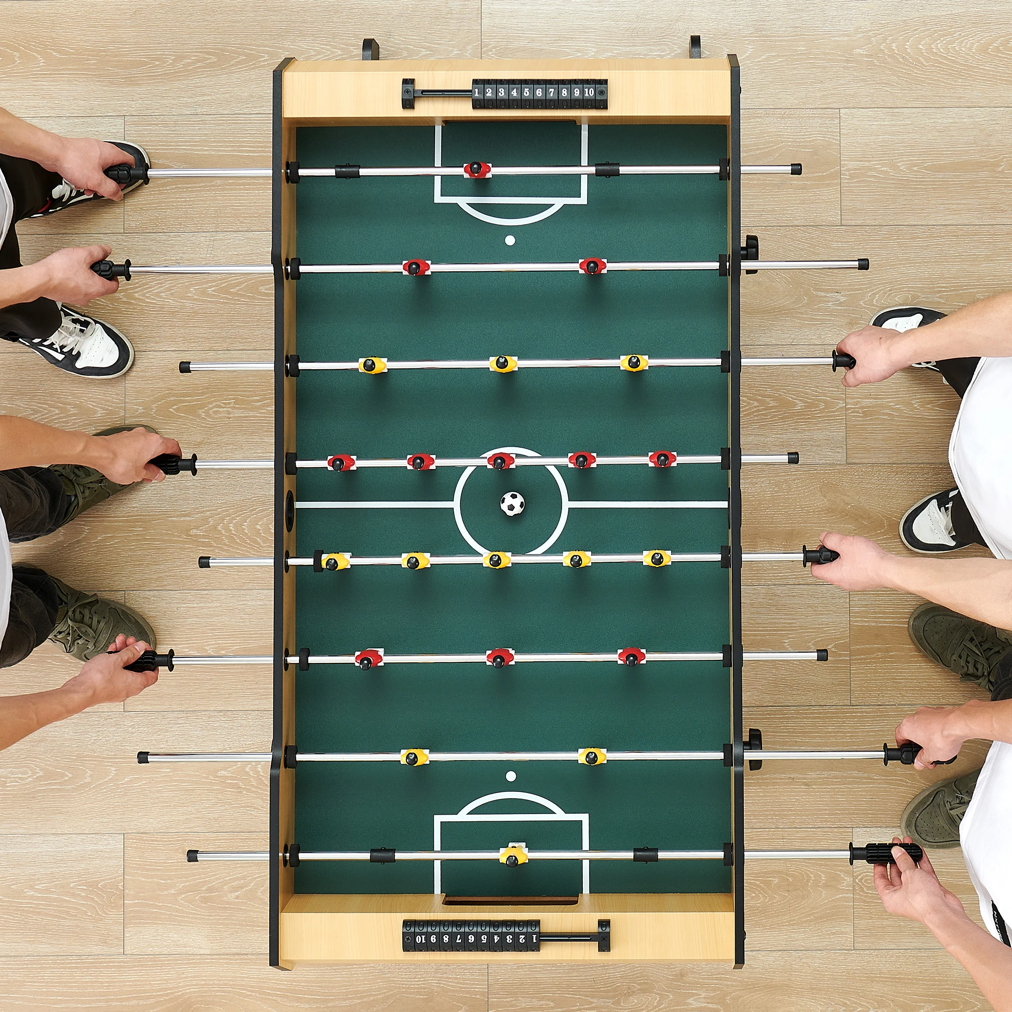 Mesa de futbolín plegable de 48 pulgadas, juego de mesa de fútbol de tamaño sala de juegos para niños y adultos, mesa de salón recreativo para el hogar, sala de juegos interior, deporte