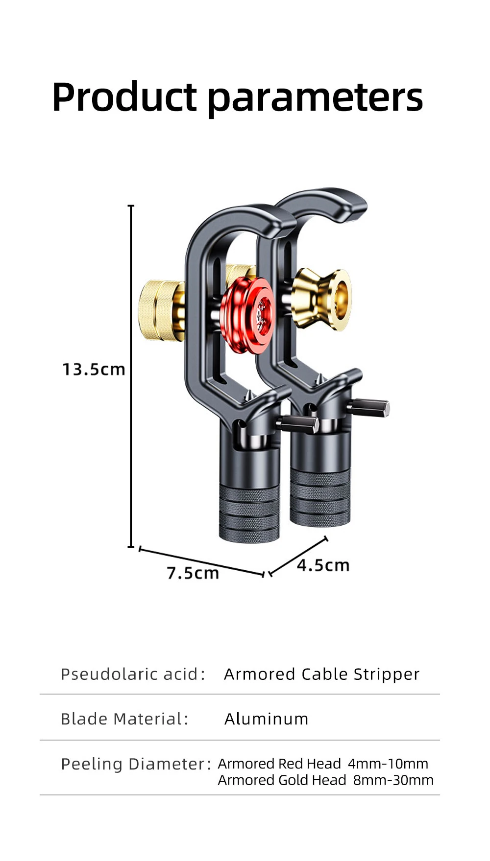ZoeRax Glasfaser-Abisolierwerkzeug, gepanzerter Abisolierer, 4–10 mm und 8–30 mm, optischer Kabelschneider, Mantelschneider – Detail 6