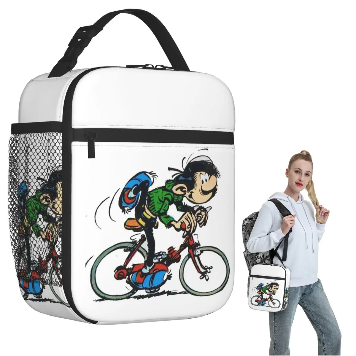 

Термосумка для обедов Gaston Lagaffe Big Ben Head для женщин и детей, портативная термосумка для еды, термосумка-тоут