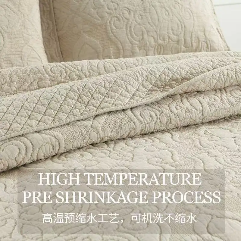 3pcs 100% Cotton Quilt Bedspread Set Queen King Size Coverlet Embroidery Quilted Bed Cover Single Double Bed Sheet Blanket