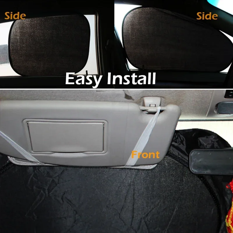 6 Pcs Car Sun Protection Cover Sunscreen Curtain Folding Silver Reflective Car Windshield Window Visor Shield Window Sunshade