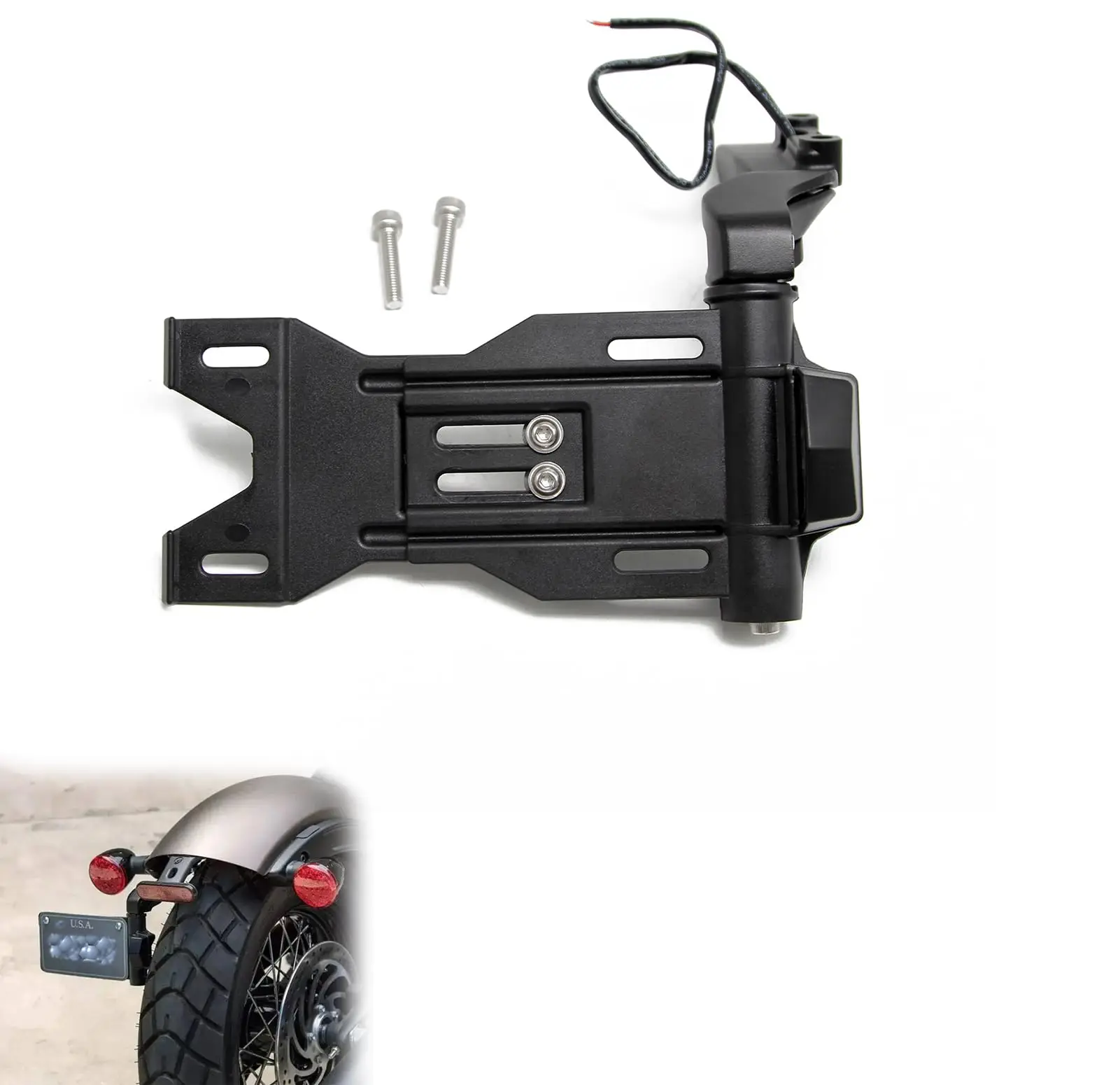 Side License Plate Relocation Kit With LED Light Bracket Fit For Indian Scout Bobber Sixty Rogue Twenty Sport Chief Dark Horse