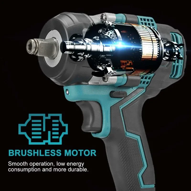 1800N.m High Torque Brushless Cordless Electric Impact Wrench Screwdriver 1/2\