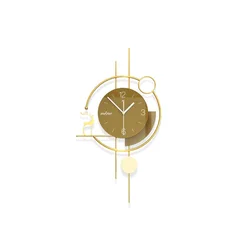 Living Room Wall Hanging Clock, Entrance Hall Background Wall Decoration, Fashionable Personality, Light Luxury Wall Clock