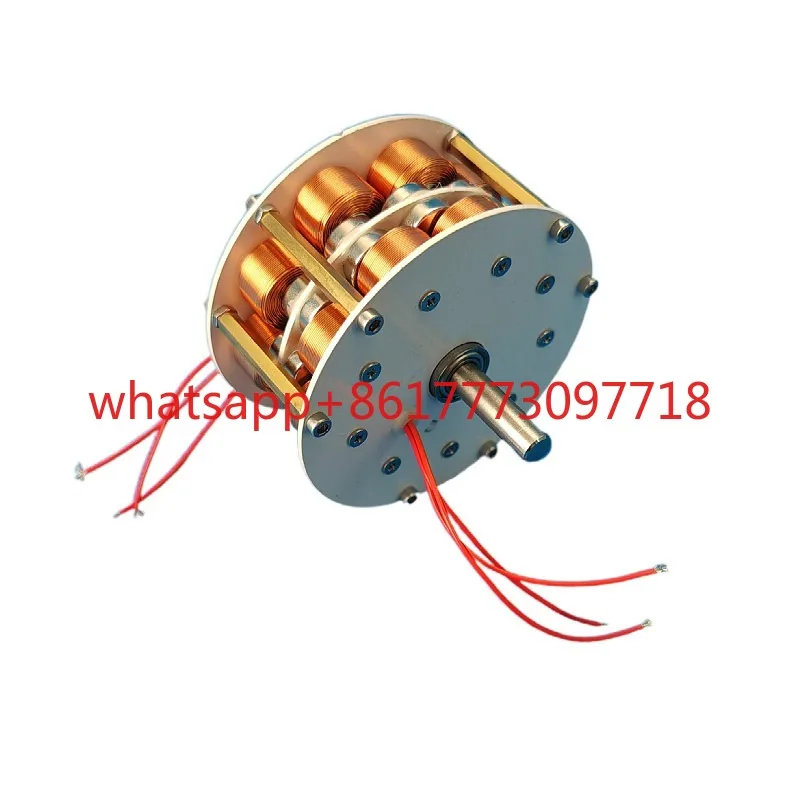 Micro Double-Layer Disc Cored Generator, Ultra-Low Speed High-Efficiency Multi-Pole 3-Phase AC PM Brushless Generator