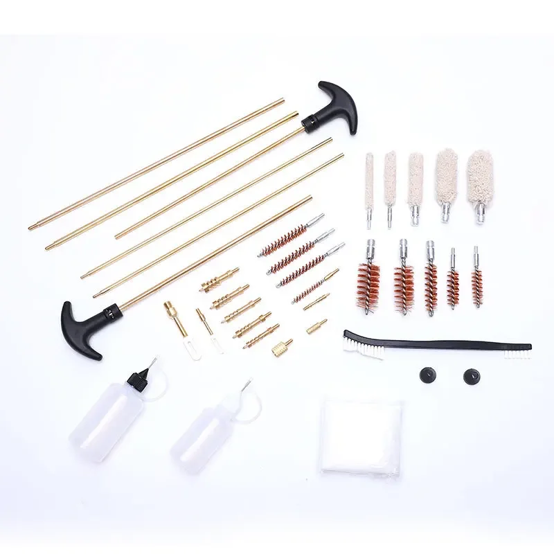 Hot-selling recommended gun cleaning tools, barrel brush set, blow molding box with oil can gun brush