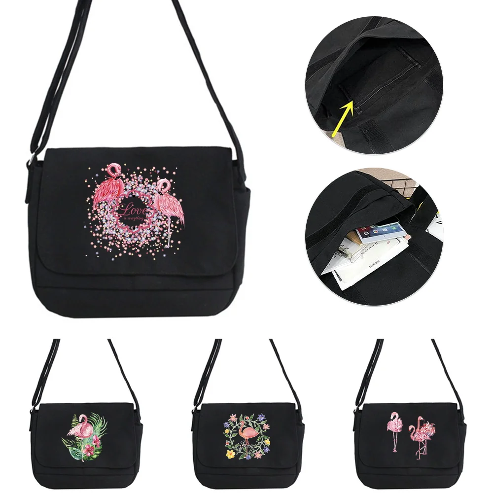 

Flamingo Pattern Joker Crossbody Bag Multifunctional Adjustable Shoulder Strap Commuter Bag Large Capacity Shoulder Bag