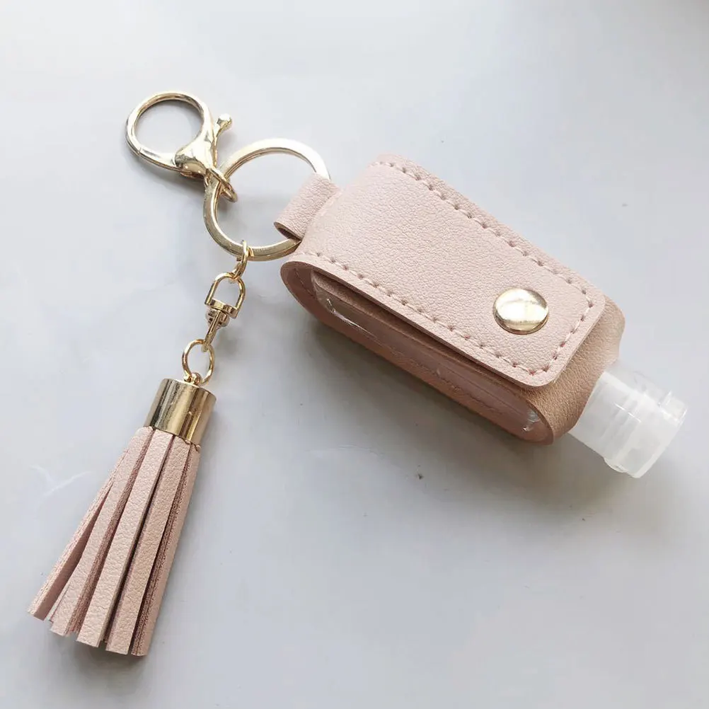 

4Pcs Hand Holder Keychain Tassel Portable Travel Bottle Key Ring Holder Refillable Mini Lotion Bottle Keychain for Outdoor