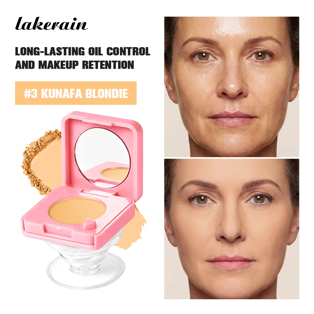 2-IN-1 Baking Setting Pressed Powder Long Lasting Oil Control Setting Powder Natural Blurring Finish Portable Travel Face Makeup