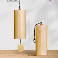 Hluru Bamboo Windchime Furin Wind Chime 8 Notes Rod Chord Crafted Bell for Outdoor Garden Decor Patio Home Zen Decoration
