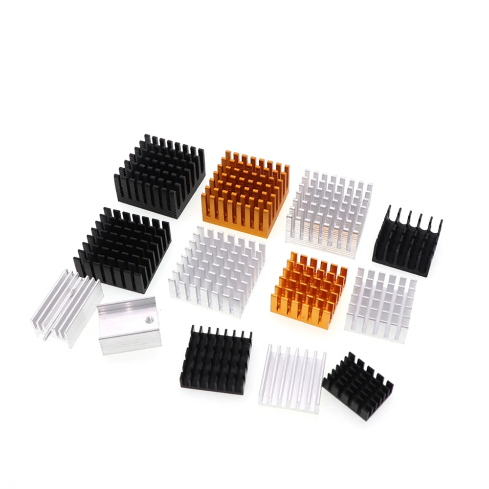 Multi Size Aluminum Heatsink Radiator Heat Sink for Electronic IC LED RAM MOS Raspberry Pi Cooling with Thermal Adhesive Tape