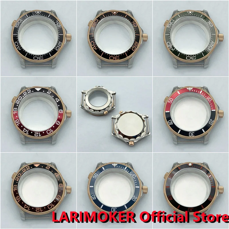 

LARIMOKER 41mm Ceramic Insert Rose Gold Watch Case Sapphire Glass Fit NH35 NH36 PT5000 ETA2824 Miyota 8205 8215 DG3804 Movement