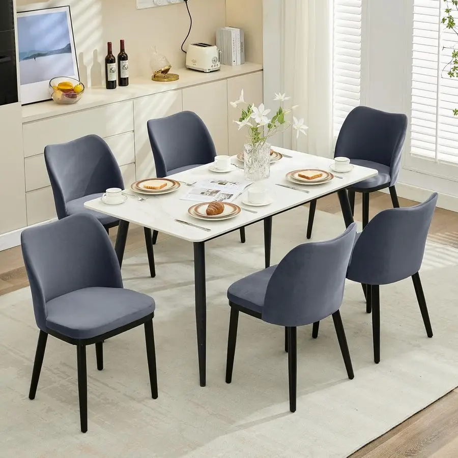 

Dining Chairs Upholstered Velvet Dining Room Side Chairs, Chair for Dining Room with Padded Seat and Wood LegsModern Dining Cha