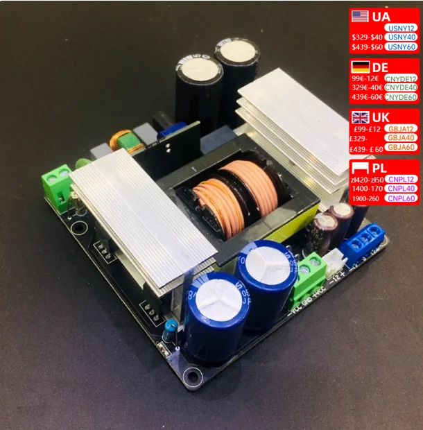 LLC power amplifier switch  supply/board 700W dual output voltage positive and negative+-35V50V60V80V