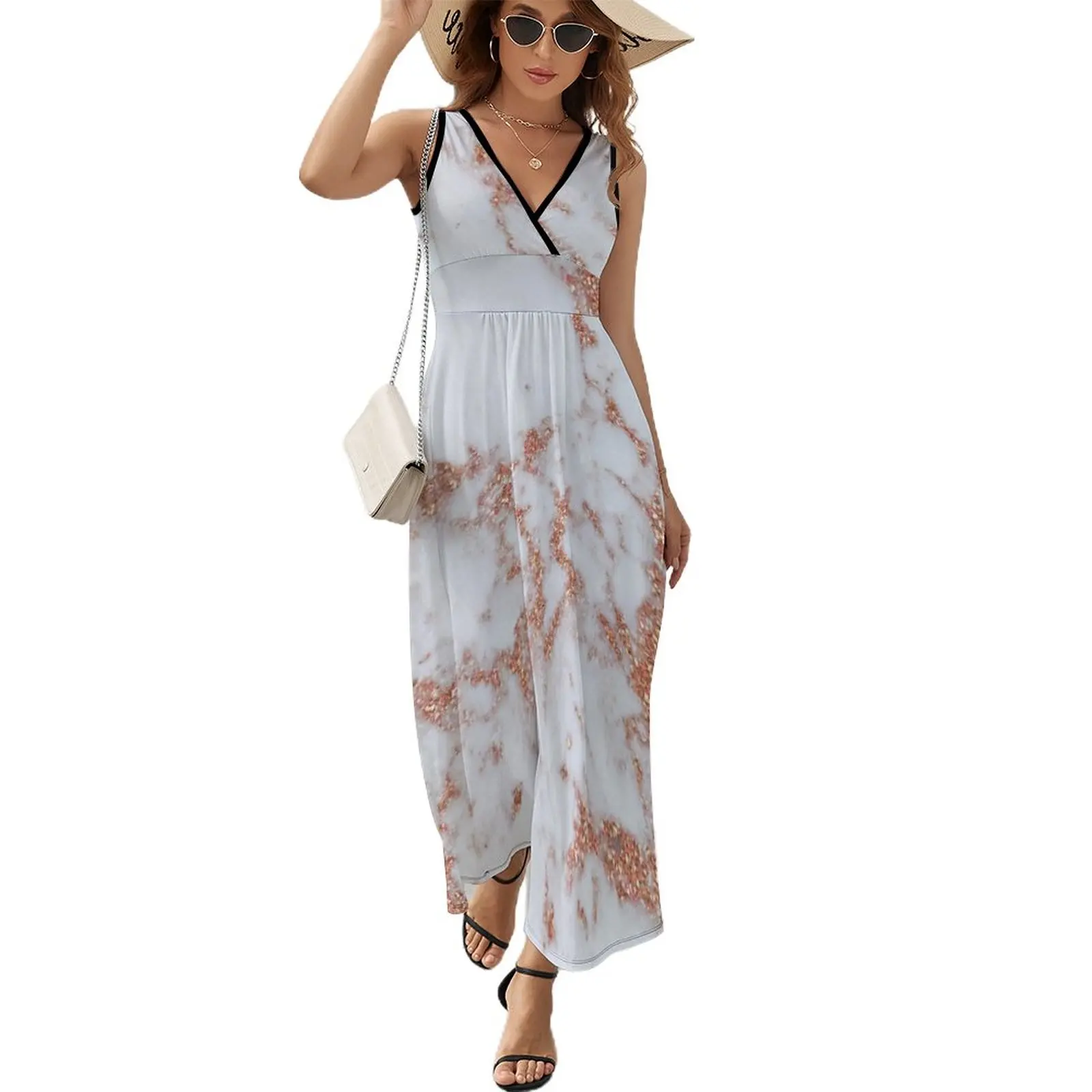 

Intense rose gold marble Sleeveless Dress Women's summer skirt women's fashion dresses