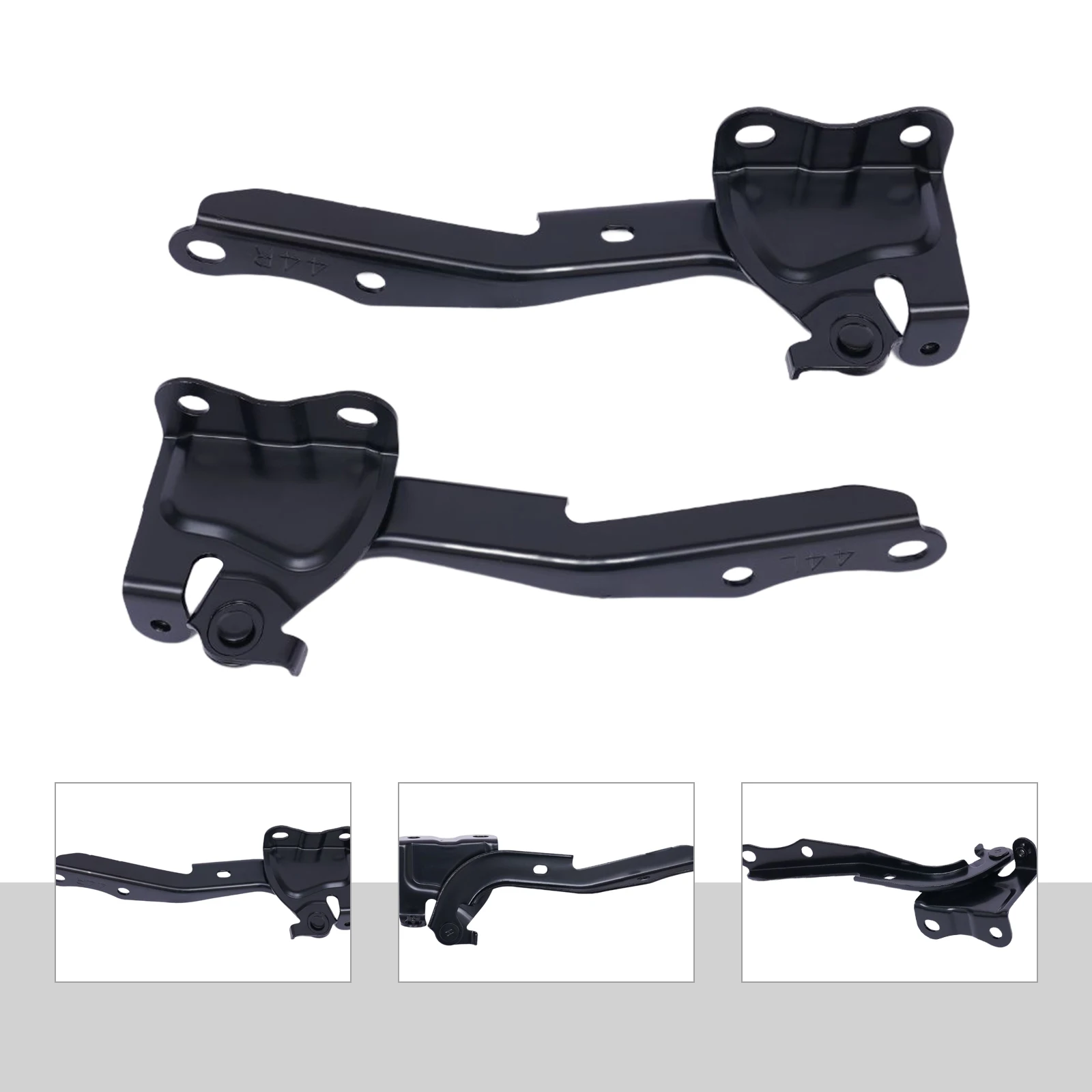 Pair Driver & Passenger Hood Hinges Set Black For Toyota Highlander 2014-2019