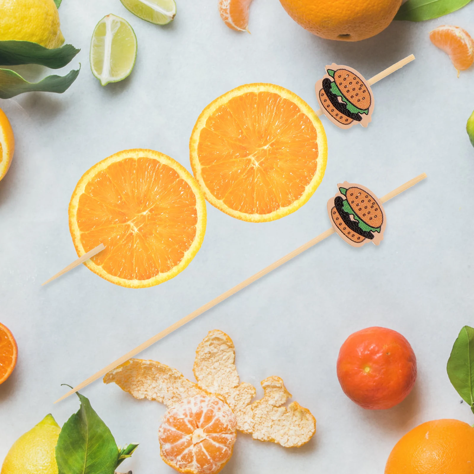 

100pcs Cake Picks Bamboo Toothpicks Disposable Sandwich Sticks Party Appetizer Forks Martini Skewers Fruit Hamburger Treat Cake