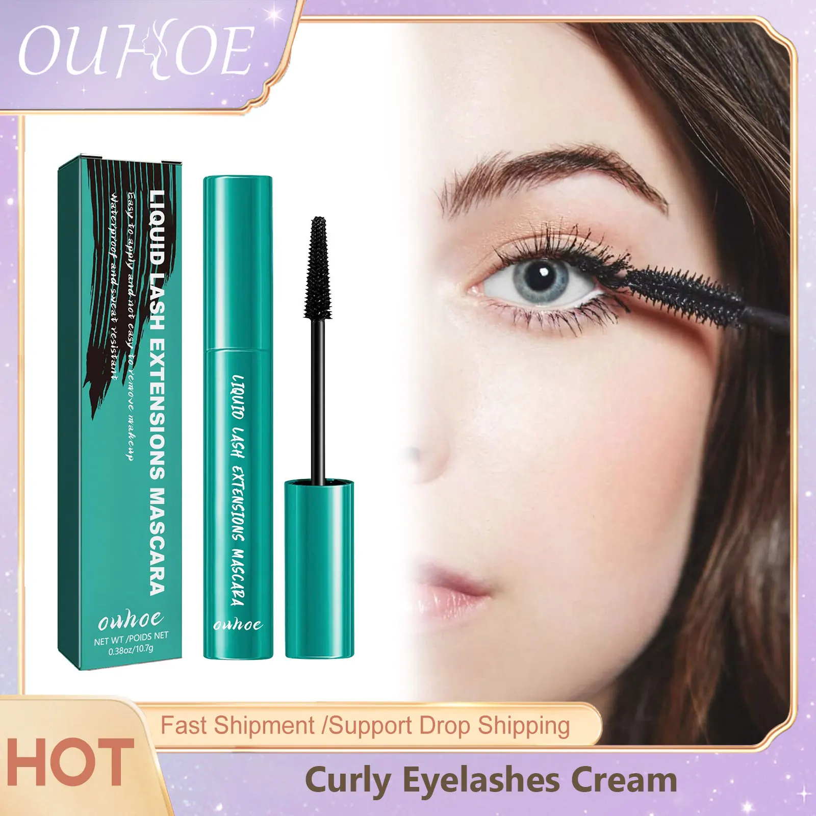 Curling Eyelashes Mascara Fast Dry Waterproof Natural Black Slender Elongated Lengthening Non Smudging Thick Extension Mascara