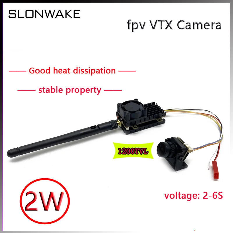 Transmisión de imagen analógica de 5,8g, ala fija de navegación lejana de 2w, UAV de uso general, fpv, visión nocturna con poca luz, traje de cámara de televisión 1200