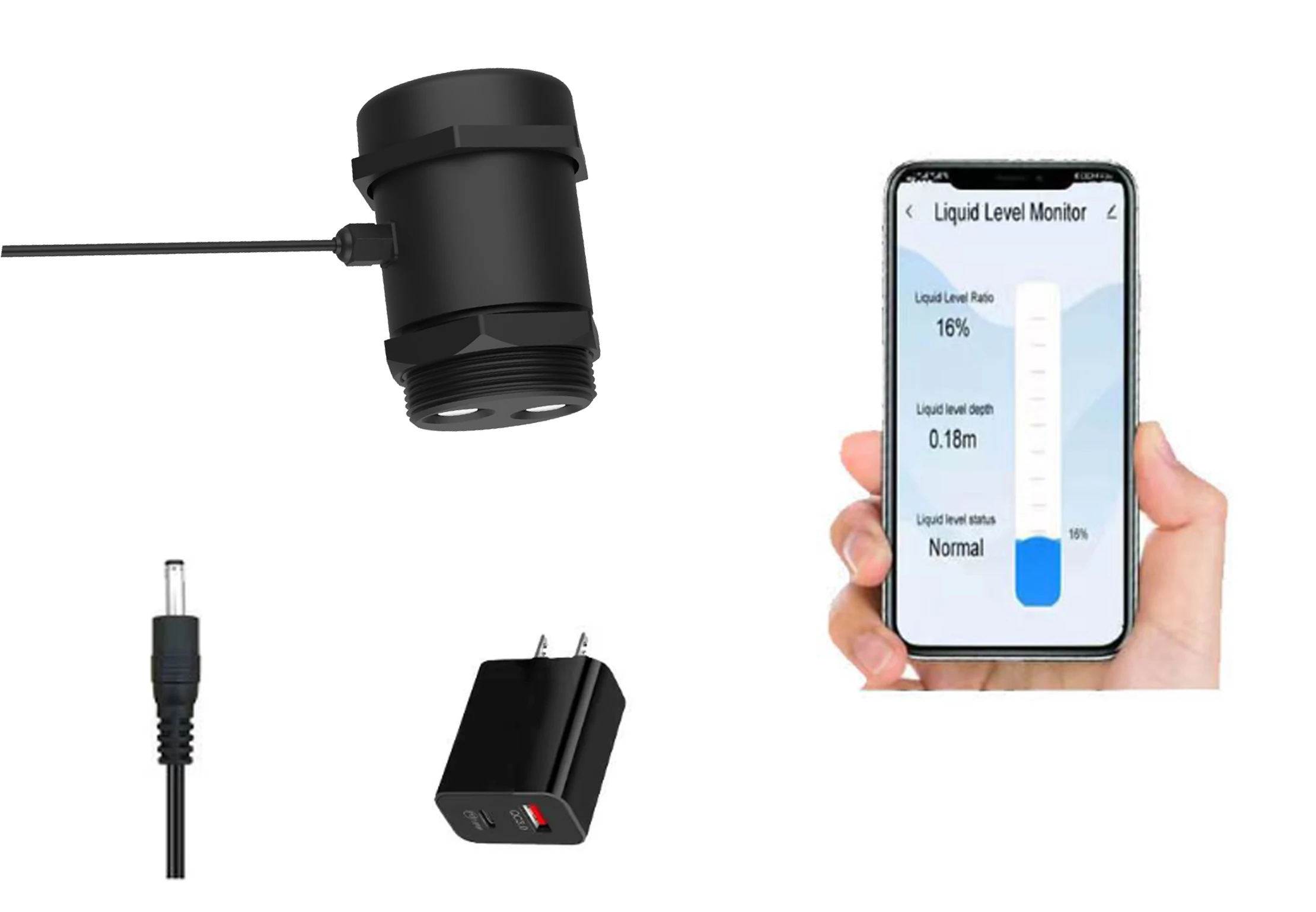 Tankfüllstandsanzeiger Ultraschall-Wasserstandssensor Flüssigkeits-Öl-Feststoffpartikel-Detektor Tuya Smart APP WLAN-Fernalarm Echtzeit – Detail 3