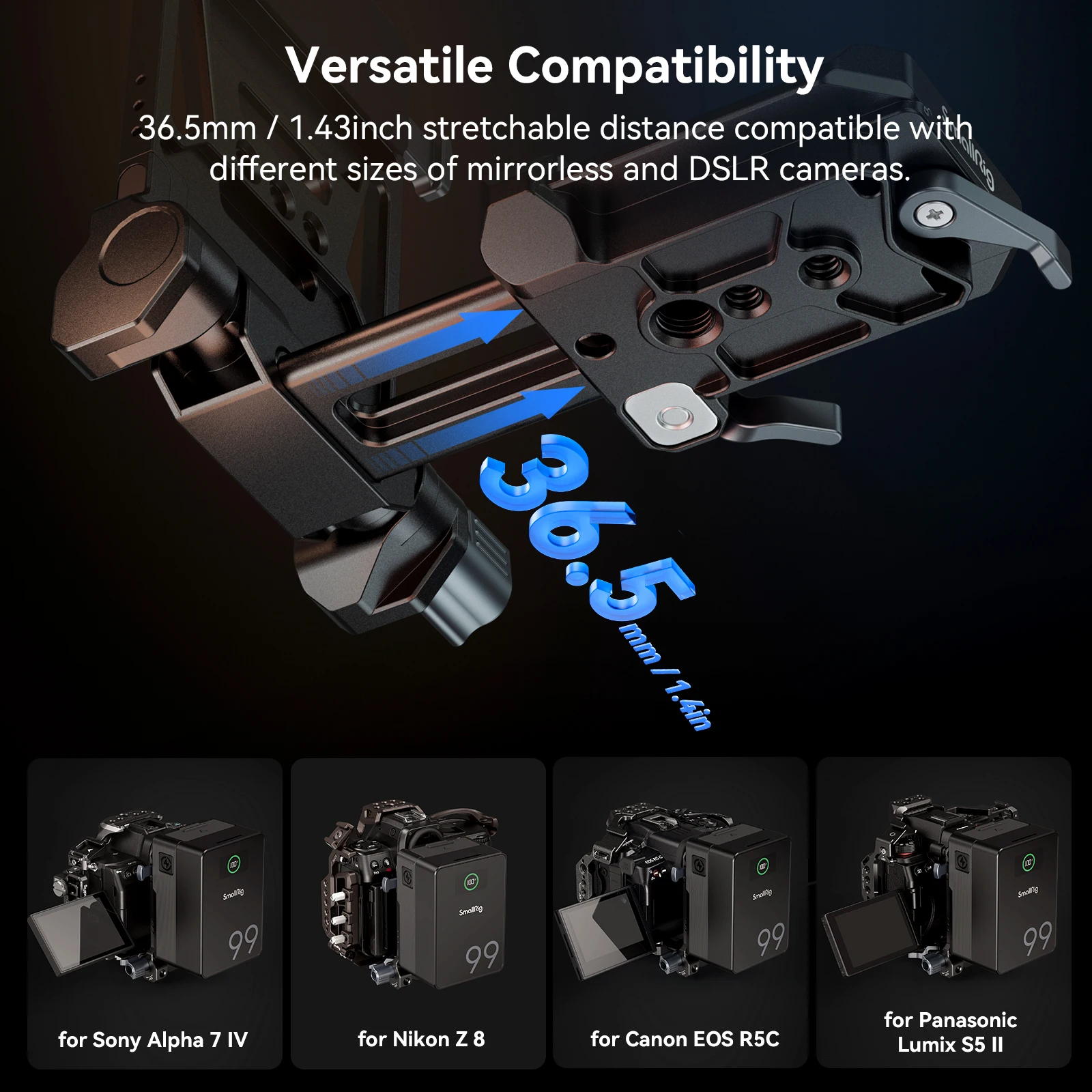 SmallRig Foldable V Mount Battery Plate Tool-Free All-in One Mounting Solution for Sony for Canon for Panasonic DSLR Cameras