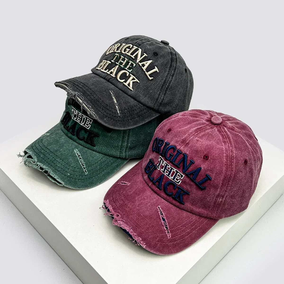 

New Unisex Embroidered Letters Retro Baseball Hats Sunshade Broken Style Versatile Personal Peaked Caps Fashion Distress Street