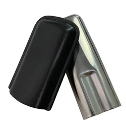 Portable Leather Cigar Box/humidor Stainless Steel Cigar Case/Tube 2 Finger Metal  Accessories Cigar Holder