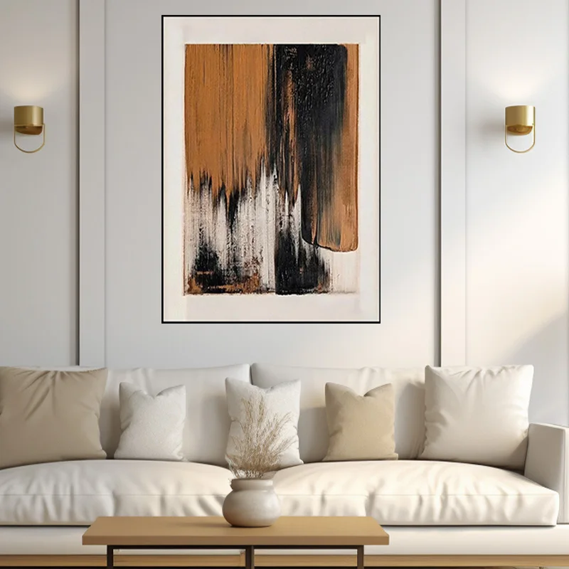 Light Luxury Personalized Art Pure Hand Drawn Texture Abstract Oil Painting Large-Sized Home Wall Texture Decorative Painting