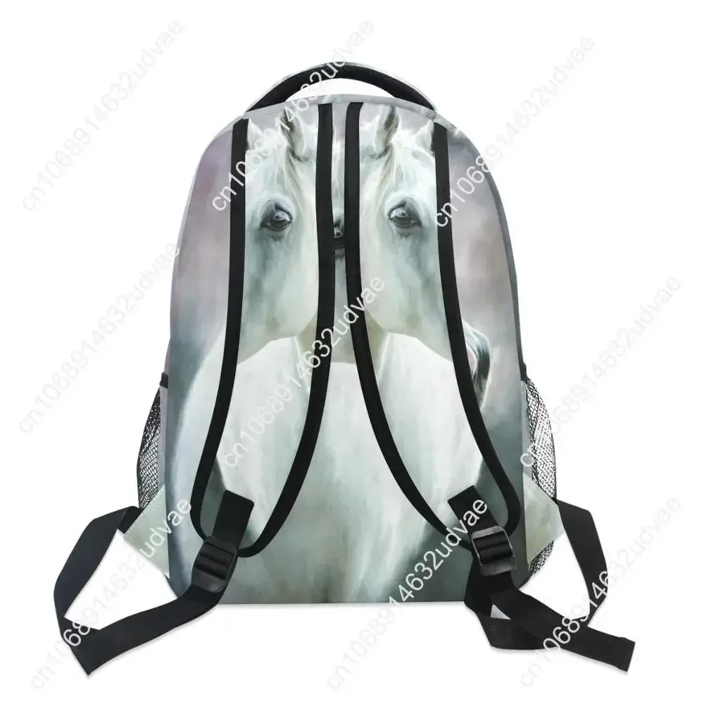 Mochilas escolares para meninas e meninos, Bolsas de ombro, Garanhão selvagem em pó, Mochilas para cavalos, Viagem de livros, faculdade, crianças, mulheres, homens, meninos