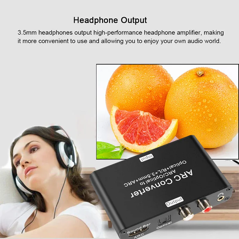 ARC Audio Converter 192KHz ARC Audio Extractor Digital to Analog DAC HDMI ARC SPDIF to Optical 3.5mm L/R Stero Audio Extractor