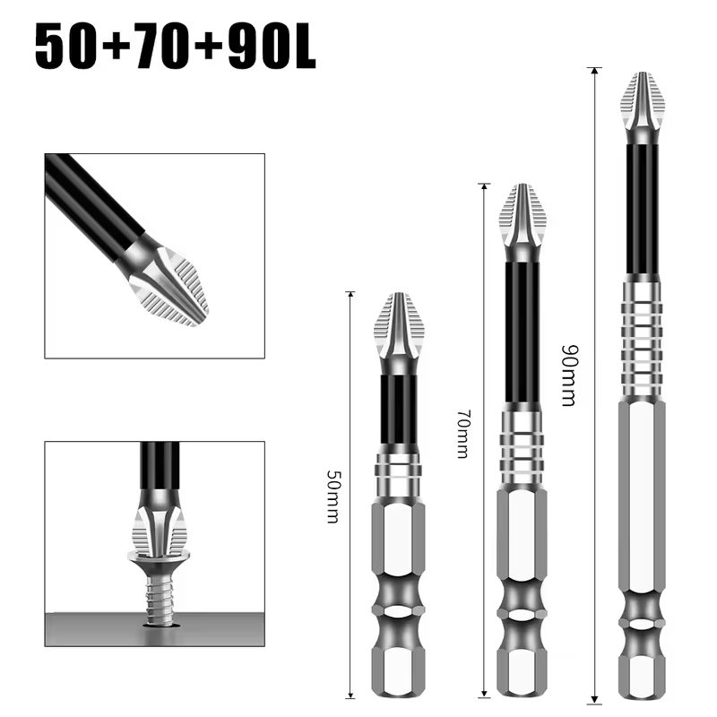 K5 Non-slip High Hardness Bit S2 Strong Magnetic 5A Black Non-slip Cross Head Electric Drill Electric Screwdriver Bit - Image 9