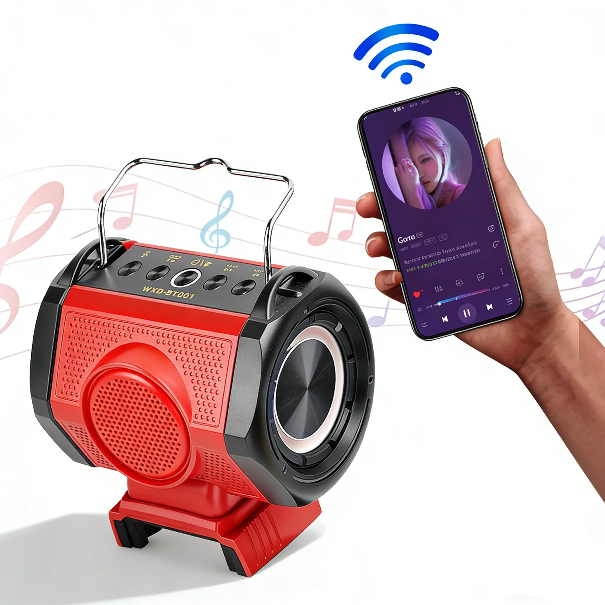 مكبر صوت بخاصية البلوتوث قابل للنقل لميلووكي 18 فولت مشغل بطارية ليثيوم مكبر الصوت مع منفذ USB من النوع C تهمة للتخييم #1