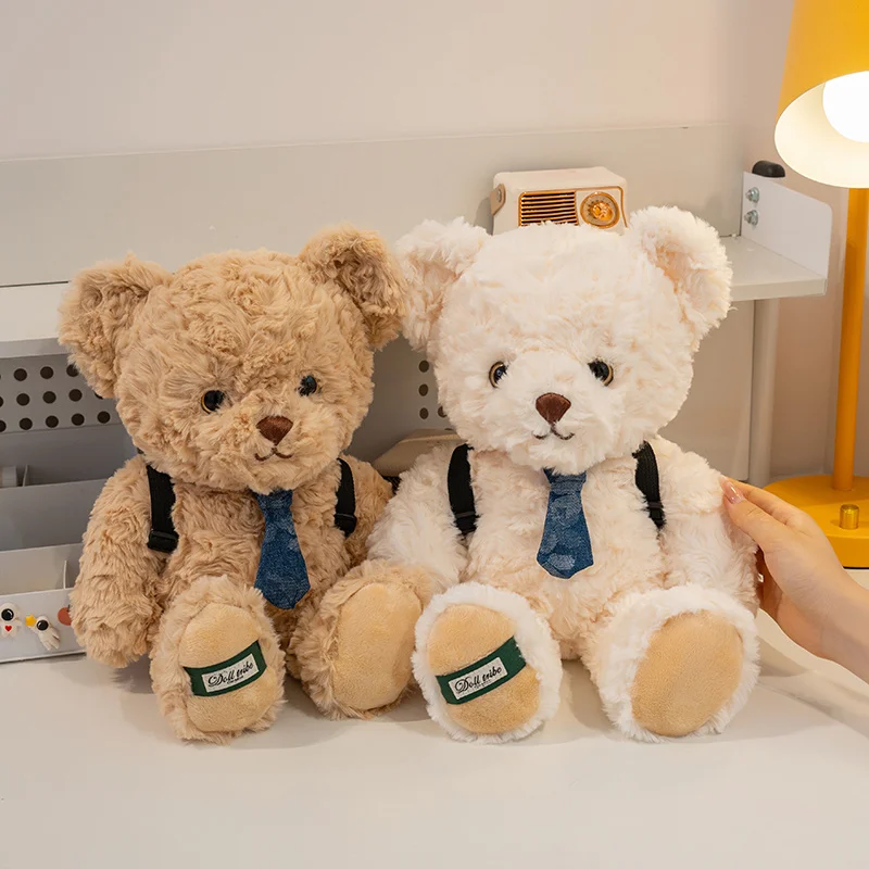 Uroczy plecak pluszowy miś, mały miś w krawacie, lalka do spania, figurka, materiałowa lalka dla dzieci, prezent, sprzedaż hurtowa