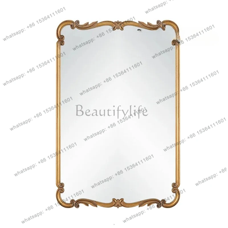 

Retro bathroom mirror living room corridor wall decorative mirror dining room background wall hanging mirror with LED light