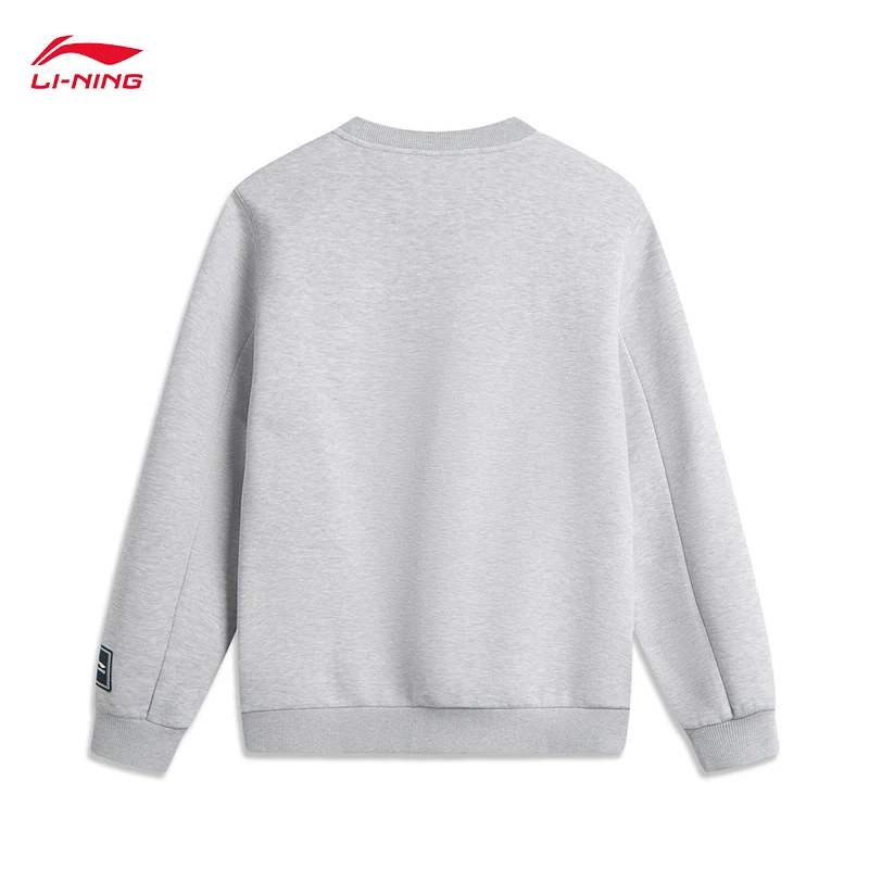 LI-NING Men's sports trend series เสื้อนุ่มสบายแขนยาวรอบคอ pullover hoodies AWDV567
