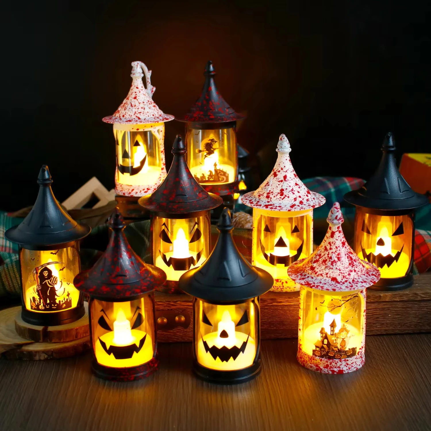 

New Halloween Decoration Ghost Festival Candles Pumpkin Wind Light Handheld Night Light