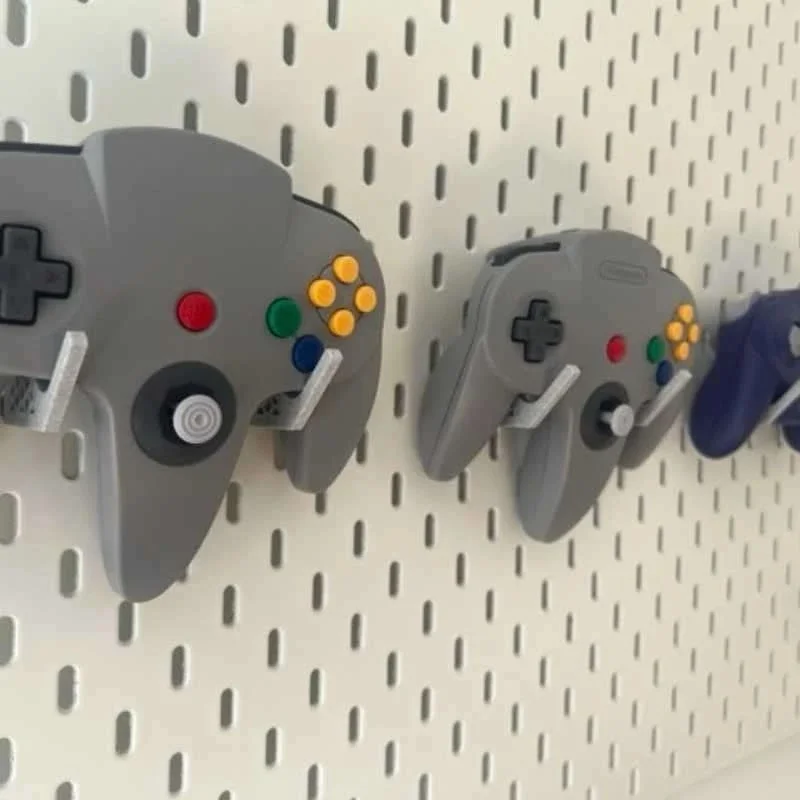 Universal Game Controller Pegboard Mount for Skadis Wall Gamepad Cradle Multiple Gaming Handhelds Storage Rack