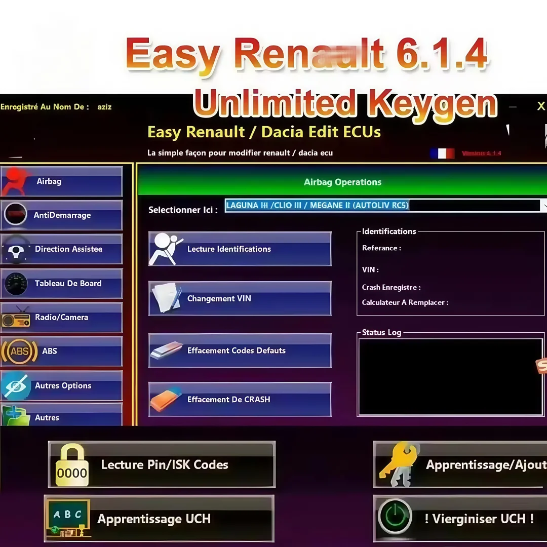 

Программное обеспечение Easy Ren/ault 6.1.4 2025 UCH Cleaner РАБОТАЕТ с OBDLink Renolink для Renault ECU Programmer Clear Crash Airbag Card Keys