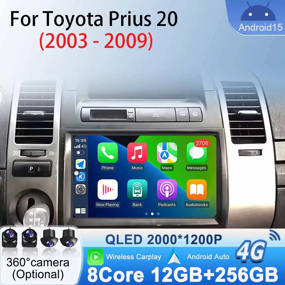 

DSP Head Unit Multimedia Video Player for Toyota Prius 20 2003-2009 Android Car Radio BT GPS Navigation Stereo CarPlay Auto WiFi