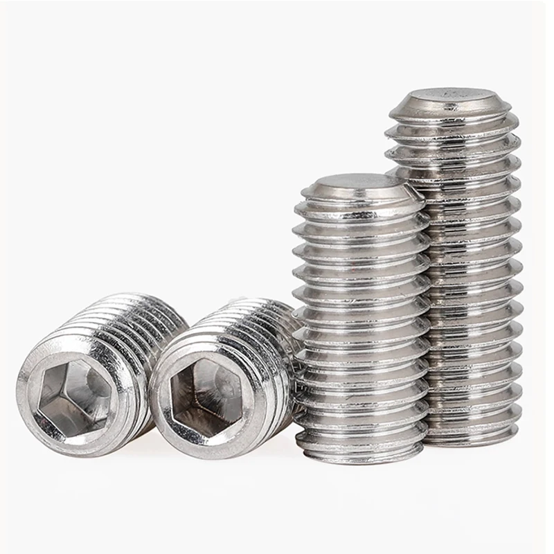 Kit Berbagai Ukuran Sekrup DIN913 Baja Hitam, Baja Anti Karat 304, Sekrup Allen Hexagonal, Sekrup Datar, Sekrup Grub M3/M4/M5/M6/M10