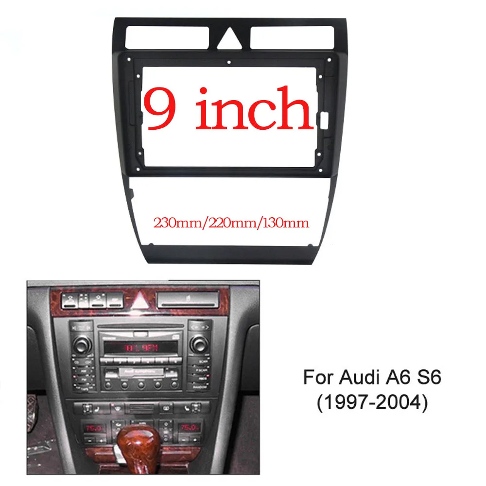 Панель для Audi A6 2002 2003 2004 2005 9 дюймов Автомобильная Android Радио Навигация DVD приборная панель Черный ABS отделка рамка