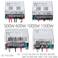 Adjustable 500W 600W 1000W 1500W Power Supply 0-12V 15V 24V 36V 48V 60V 72V 85V 90V 110V 150V 200V 110/220V Ac To Dc Smps