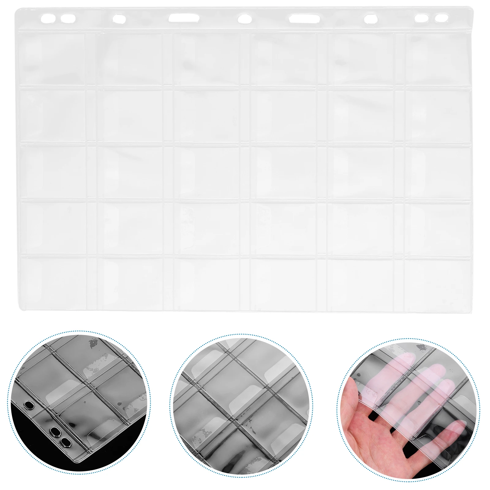 

10pcs 9 Holes Collection Pages PVC Binder Inserts Transparent Storage Album Smooth Plastic Holders Commemorative